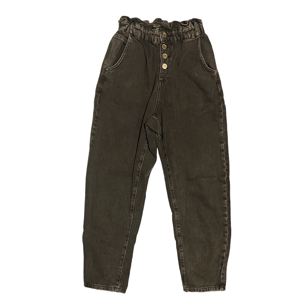 Zara High Waisted Black Faded Jeans